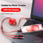 Llavero para llaves de coche BMW M a Crochet: Cable USB Carga Rápida 3 en 1 – Metal y ABS Premium