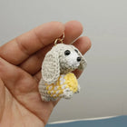 Llavero con Peluche Tejido a Mano - Perro Salchicha Dachshund Crochet, Suave y Original