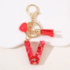 Llavero con Foto Personalizado: Inicial A-Z con Borla para Mujer, Regalo San Valentín