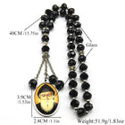 Llavero para Bolso San Charbel - Colgante Religioso de Acero Inoxidable Dorado, Amuleto de Oración p