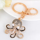 Llavero con Peluche de Tortuga Marina - Cristal Rhinestone y Metal, Diseño Marino para Bolso y Llave