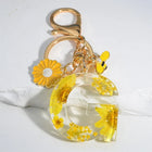 Llavero para moteros con inicial personalizada - Girasol amarillo fashion premium