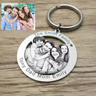 Llaveros Personalizados con Foto y Nombre Grabado - Llavero de Acero Inoxidable para Parejas, Famili