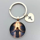 Llavero para Bolso Sagrado Corazón de Jesús y Virgen María - Joyería Religiosa Premium