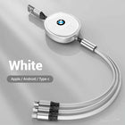 Llavero para llaves de coche BMW M a Crochet: Cable USB Carga Rápida 3 en 1 – Metal y ABS Premium