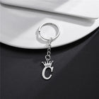 Llaveros Originales para Coche - Corona DIY A-Z Letras Colgante Acero Inoxidable Personalizado Regal
