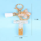 Llaveros Originales para Coche - Elegancia Blanca con Iniciales y Borla de Mariposa
