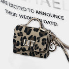 Bag Charm de Cuero con Estampado de Leopardo - Llavero Elegante para Bolso, Colgante Charm para Muje