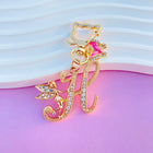 Llavero para Bolso Boutique Angel Iniciales A-Z Mariposa Cristal Metal Charm Colgante Regalo Madre M