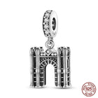 Llaveros Charms de Plata 925: Torre Eiffel, Coliseo, Arco del Triunfo - Luminosos y Elegantes
