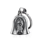 Llavero para Moto que No Raya la Tija - Alas de Ángel Guardián y Campana Protectora, Amuleto Exorcis