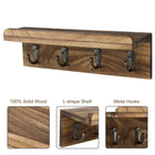 Private Key de tu Llavero - Soporte Rústico de Madera con 4 Ganchos, Estante Flotante Decorativo par
