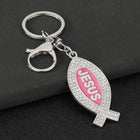 Bag Charm Llavero Religioso Premium - Símbolo de Jesús en 3 Colores con Cristal