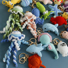 Llaveros Personalizados de Animales Marinos - Llavero Crochet Hecho a Mano - Pez Tropical y Tiburón