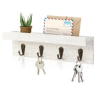 Private Key de tu Llavero - Soporte Rústico de Madera con 4 Ganchos, Estante Flotante Decorativo par