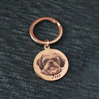 Llavero con Foto Personalizado de Mascota - Colgante Redondo de Acero Inoxidable, Regalo Emocional p