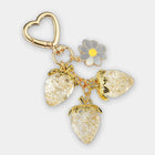 Bag Charm Dulce y Tierno: Llavero Corazón Fresa Semitransparente para Bolso