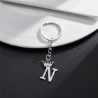 Llaveros Originales para Coche - Corona DIY A-Z Letras Colgante Acero Inoxidable Personalizado Regal