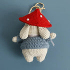 Llavero con Peluche de Conejo Champiñón a Crochet - Labubu Llavero Precio, Llaveros con Peluches Art
