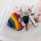 Bag Charm Premium: Llavero Trébol de 4 Hojas y Corazón Tejido - Accesorio Creativo para Bolsos