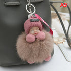 Llavero con Peluche Pompom Bebé Durmiendo - Suave y Esponjoso Llavero de Peluche para Mujer, Decorac