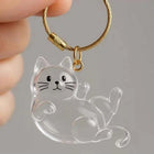Llavero para Bolso de Acrílico Transparente con Cápsula para Pelo de Gato - Charm Portátil y Elegant