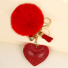 Llavero con Peluche Rhinestone Heart - Llavero Capibara Peluche Premium de Aleación y Pelo Sintético