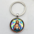 Llavero Coche I Love Jesus - Diseño Religioso con Vidrio Cabujón, Llavero para Coches Premium, Regal