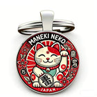 Llaveros Originales para Coche - Maneki Neko Gato de la Suerte Metal Premium Regalo para Mujer