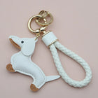Llavero con Foto Personalizado - Sausage Dog PU Leather Colgante para Llaves, Regalo Original para H