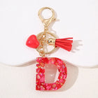 Llavero con Foto Personalizado: Inicial A-Z con Borla para Mujer, Regalo San Valentín