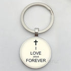Llavero Coche I Love Jesus - Diseño Religioso con Vidrio Cabujón, Llavero para Coches Premium, Regal