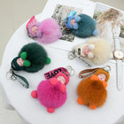 Llavero con Peluche Pompom Bebé Durmiendo - Suave y Esponjoso Llavero de Peluche para Mujer, Decorac