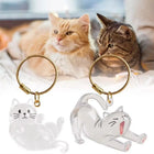 Llavero para Bolso de Acrílico Transparente con Cápsula para Pelo de Gato - Charm Portátil y Elegant