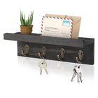 Private Key de tu Llavero - Soporte Rústico de Madera con 4 Ganchos, Estante Flotante Decorativo par