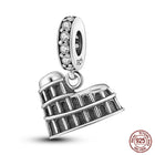 Llaveros Charms de Plata 925: Torre Eiffel, Coliseo, Arco del Triunfo - Luminosos y Elegantes