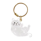 Llavero para Bolso de Acrílico Transparente con Cápsula para Pelo de Gato - Charm Portátil y Elegant