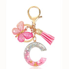 Bag Charm Personalizado: Llavero Letra Inicial Rosa con Colgante Mariposa - Accesorio Premium para B