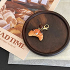 Llavero Personalizado Croissant y Café - Diseño Resina Premium