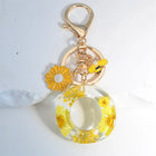 Llavero para moteros con inicial personalizada - Girasol amarillo fashion premium