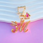 Llavero para Bolso Boutique Angel Iniciales A-Z Mariposa Cristal Metal Charm Colgante Regalo Madre M