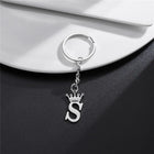 Llaveros Originales para Coche - Corona DIY A-Z Letras Colgante Acero Inoxidable Personalizado Regal