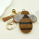 Llavero GPS para Adultos con Alzheimer - Big Fat Brown Bee con Cristal y Borla - Accesorio Elegante