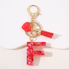 Llavero con Foto Personalizado: Inicial A-Z con Borla para Mujer, Regalo San Valentín