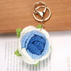 Llaveros Personalizados Sweet Rose Flower - Llavero Crochet Rosa para Parejas, Regalo Artesanal Prem