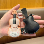 Llavero con Peluche de Gato Guitarra - Violín Piano Música para Amantes de la Música