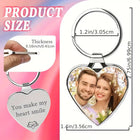 Llavero con Foto Personalizado - Corazón Personalizable con Texto y Foto, Regalo Único para Él o Ell