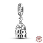 Llaveros Charms de Plata 925: Torre Eiffel, Coliseo, Arco del Triunfo - Luminosos y Elegantes