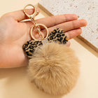 Llavero para Bolso de Pelo con Lazo Estampado Leopardo - Accesorio Premium