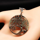 Llavero Árbol de la Vida Redondo con Diamantina